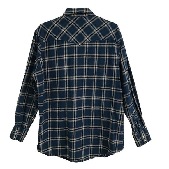 Wrangler Rancher pearl snap plaid flannel shirt XLT - Picture 2 of 6